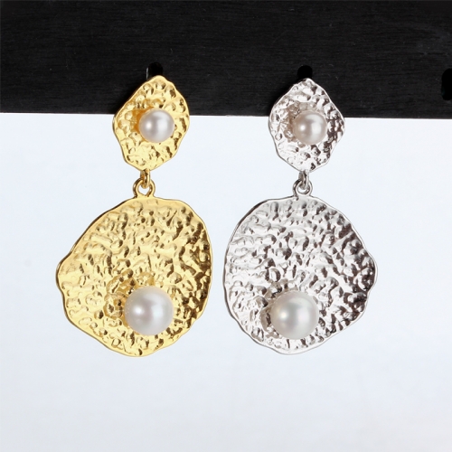 Renfook 925 sterling silver freshwater pearl stud earrings for women