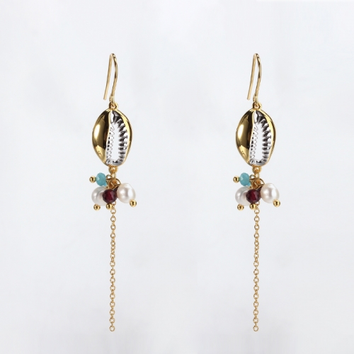Renfook 925 sterling silver gemstone gold plated earings for women