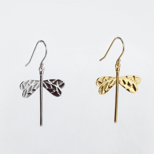 Renfook 925 sterling silver dragonfly earrings for women
