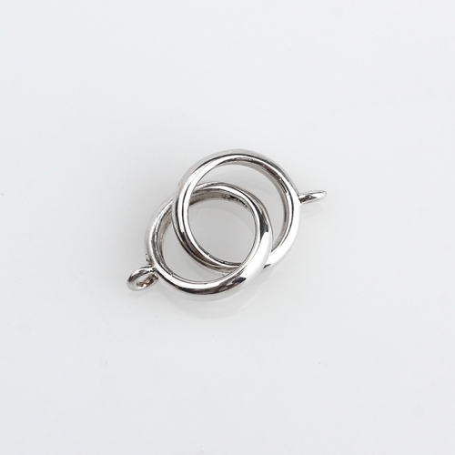 Renfook 925 sterling silver two rings simple design connector