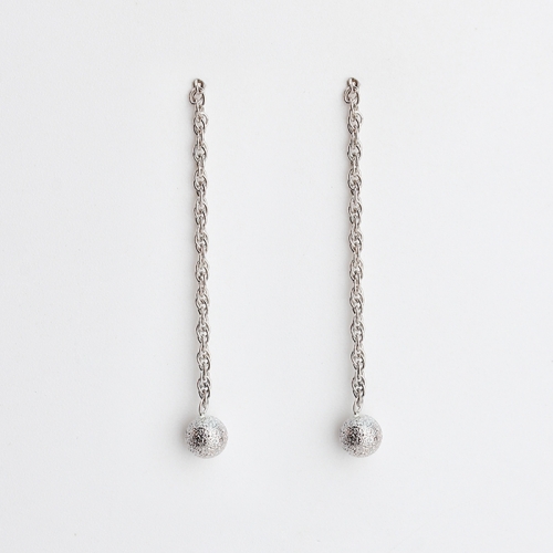 925 Sterling silver satin ball earrings wire earrings stud