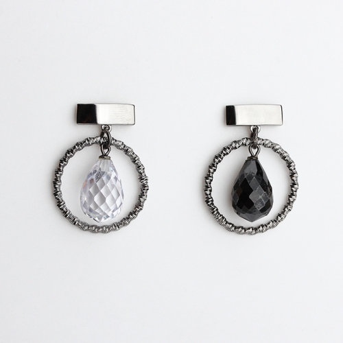 925 Sterling silver crystal vintage earrings stud