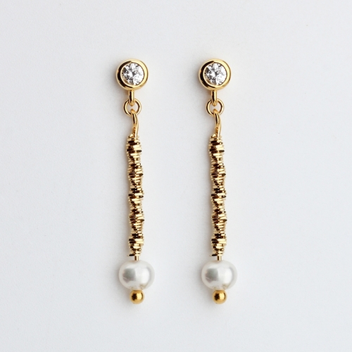 925 Sterling silver pearl drop earrings stud