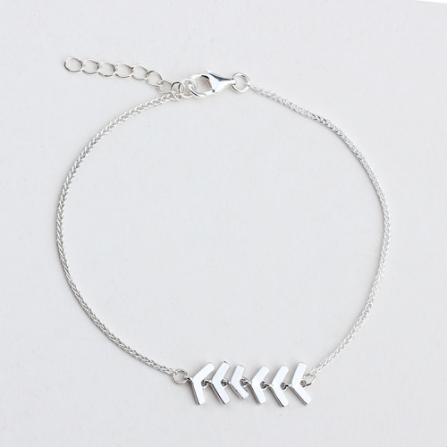 925 sterling silver fishbone connector foxtail chain bracelet