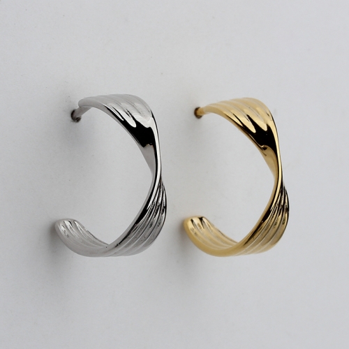 925 sterling silver twist semicircle huggie earrings stud