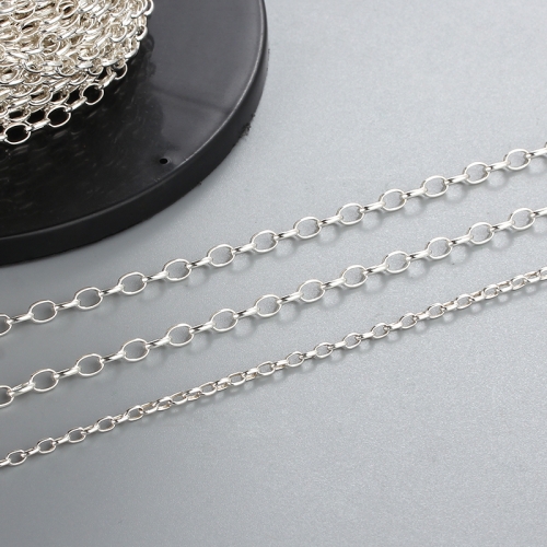 925 sterling silver oval rolo chain