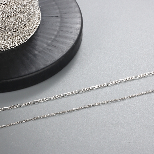 925 sterling silver 3+1 Figaro cable chain
