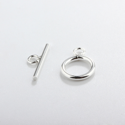 925 Sterling Silver Round Toggle Clasp