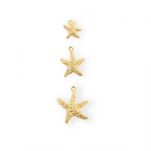 925 Sterling Silver Hammered Ocean Starfish 8mm Charm