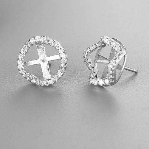 925 sterling silver cz stone earring findings
