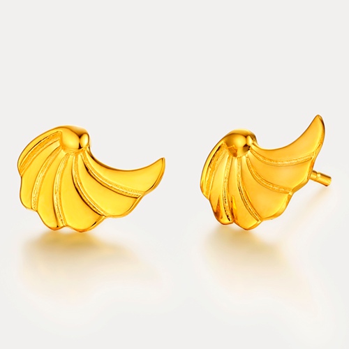 925 sterling silver yellow banana stud earrings
