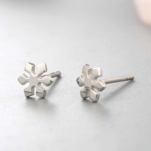 925 sterling silver snowflower stud earrings
