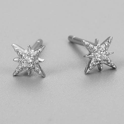 Renfook 925 sterling silver star stud earrings for women