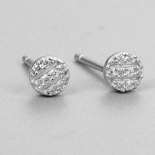 925 sterling silver cz stone post earrings