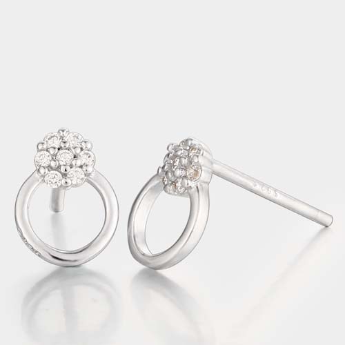 925 sterling silver cubic zirconia ring drop earrings