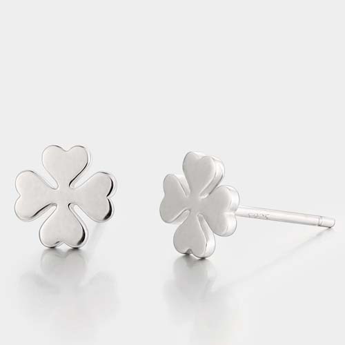 925 sterling silver clover stud earrings for wholesale