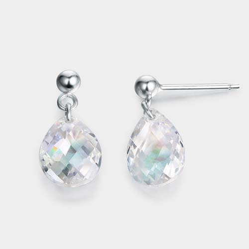 925 sterling silver drop earrings with cubic zirconia