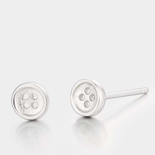 925 sterling silver cute button stud earrings