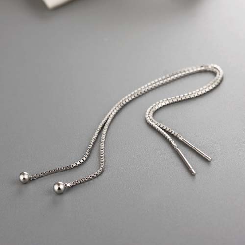 925 sterling silver chain  long drop earrings