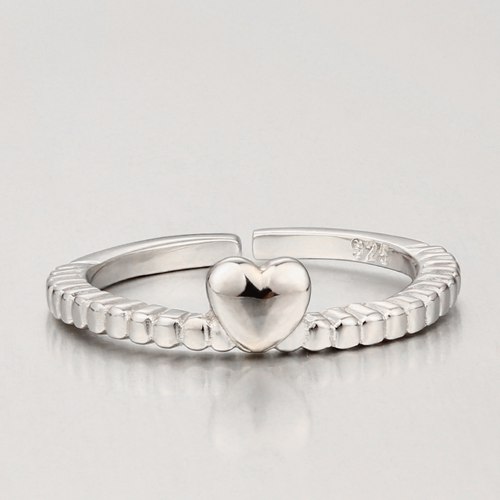 925 sterling silver little heart open rings