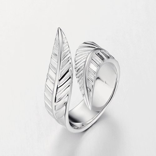 925 sterling silver latest feather  rings designs