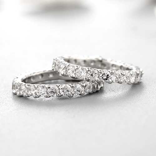 925 sterling silver cubic zirconia paves couple rings