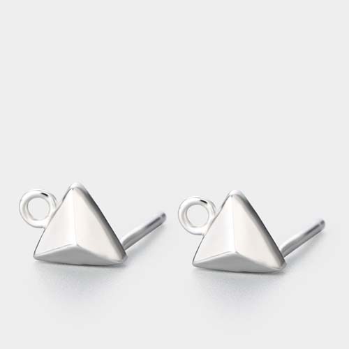 925 sterling silver simple triangle cone stud earrings