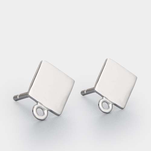 925 sterling silver simple square earrings