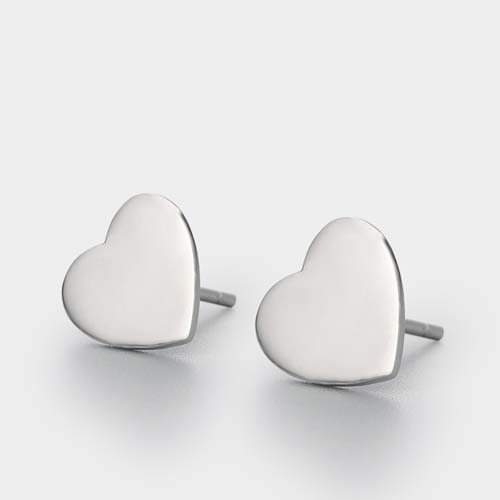 925 sterling silver heart stud earring