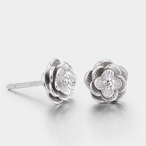 925 sterling silver flower stud earrings