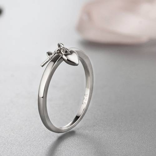 925 sterling silver heart pearl promoise ring mountings