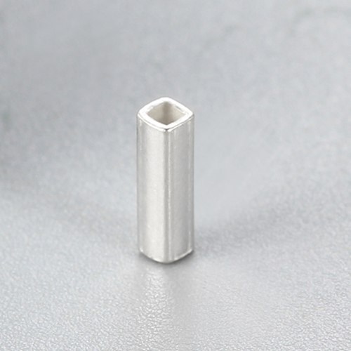 925 sterling silver 7mm polish square tube beads