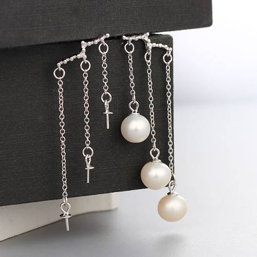 925 sterling silver chain drop pearl earring findings