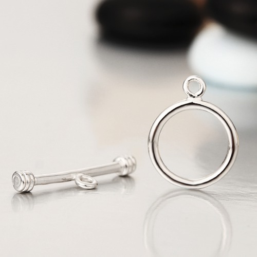 925 sterling silver simiple round and stick clasps