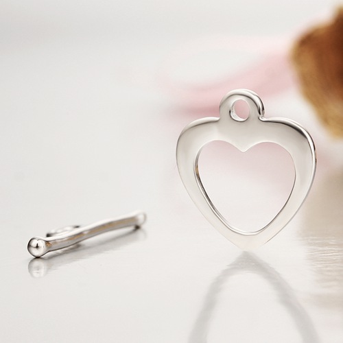 925 sterling silver heart toggle clasps