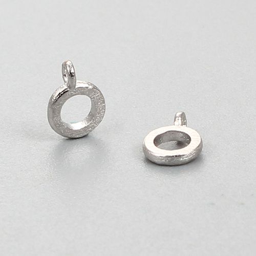 925 sterling silver brushed ring beads