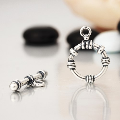 925 sterling silver oxidized OT toggle clasps