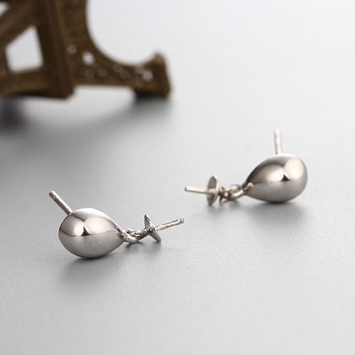 925 sterling silver waterdrop pearl earring findings