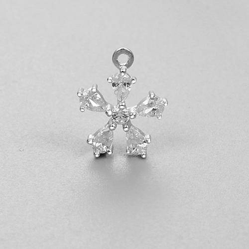 925 sterling silver marquise cz flower charms