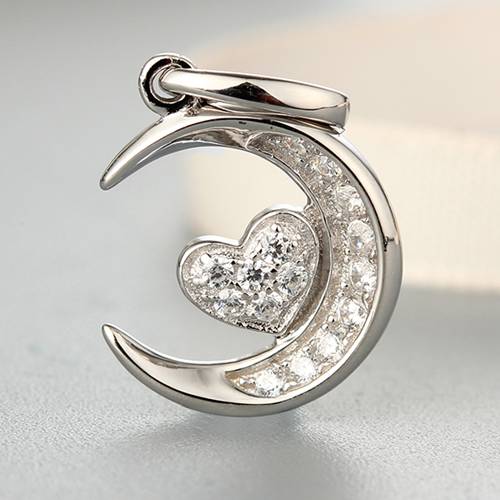 925 sterling silver cubic zirconia heart pendants