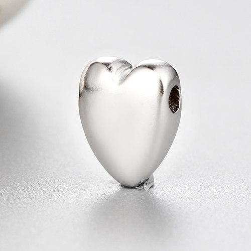 925 sterling silver diy simple heart beads