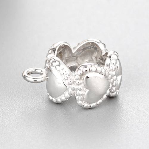 925 sterling silver heart ring beads