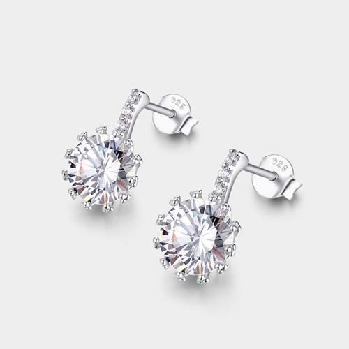 925 sterling silver cubic zirconia drop earrings