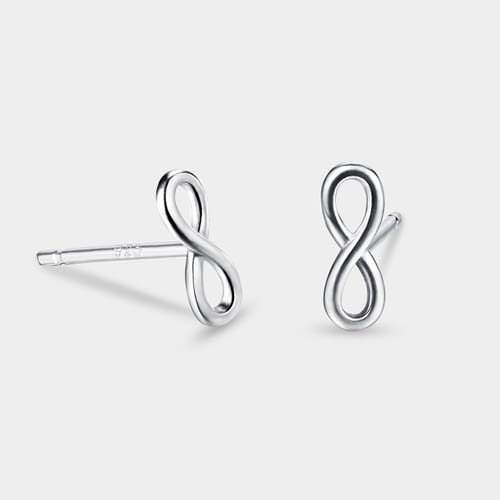 925 sterling silver infinity stud earrings
