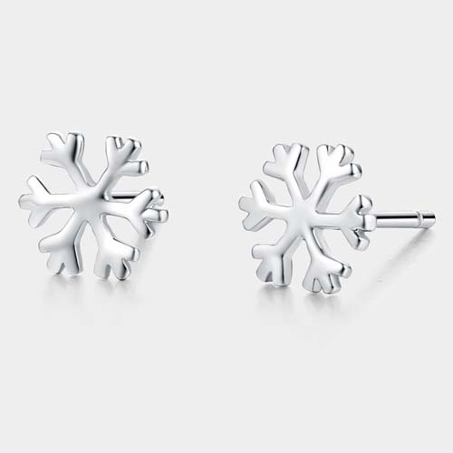 925 sterling silver snowflake stud earrings for women