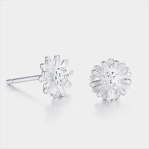 925 sterling silver daisy flower stud earrings