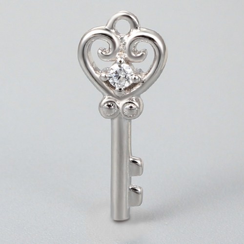 925 sterling silver cubic zirconia key charms