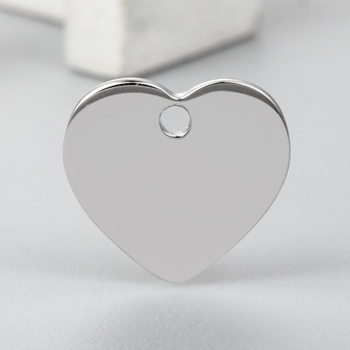 925 sterling silver 14mm heart tags