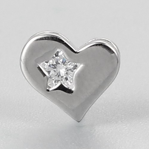 925 sterling silver cubic zirconia heart charms