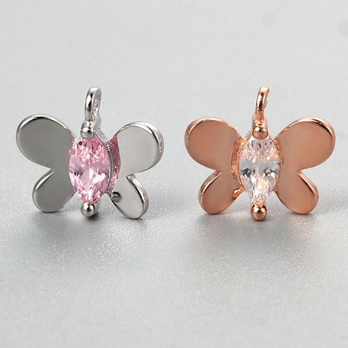 925 sterling silver colorful butterfly pendant charm